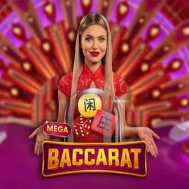 Mega Baccarat logo by Pragmatic Play at Lizaro Casino